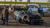 Levi Burgett went from leading his race to rolling his car during Saturday night racing at The Lemoore Raceway and the opening night of the Central Valley Mini Stock season.